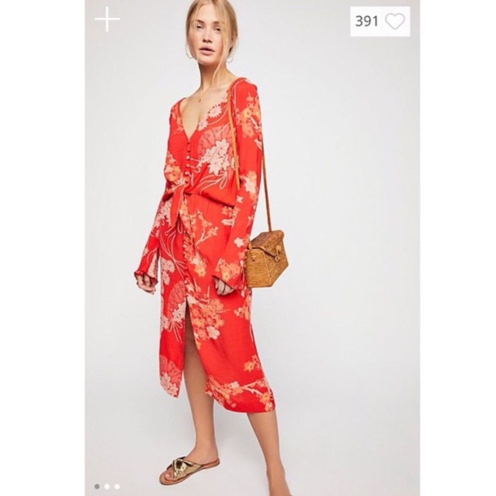 Free People Mixed Print Twist Dress